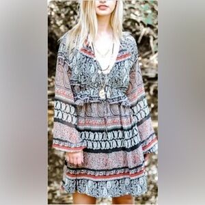 Love+Harmony Bohemian Paisley Mini Dress NWT